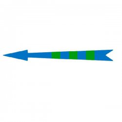 Xplo - Flèche de marquage adhésive bleue avec caractères verts