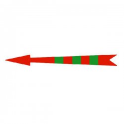 Xplo - Flèche de marquage adhésive rouge en caractères verts